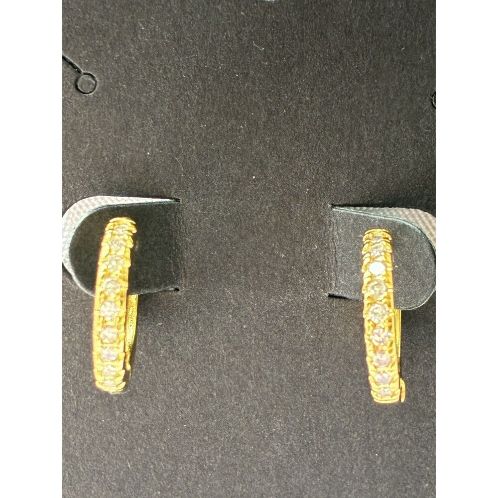 Gold Tone Hoop Earrings Nickel Free Fashion Brass